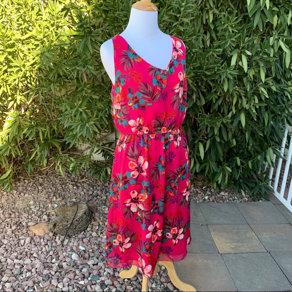 Bright Pink Floral Dress